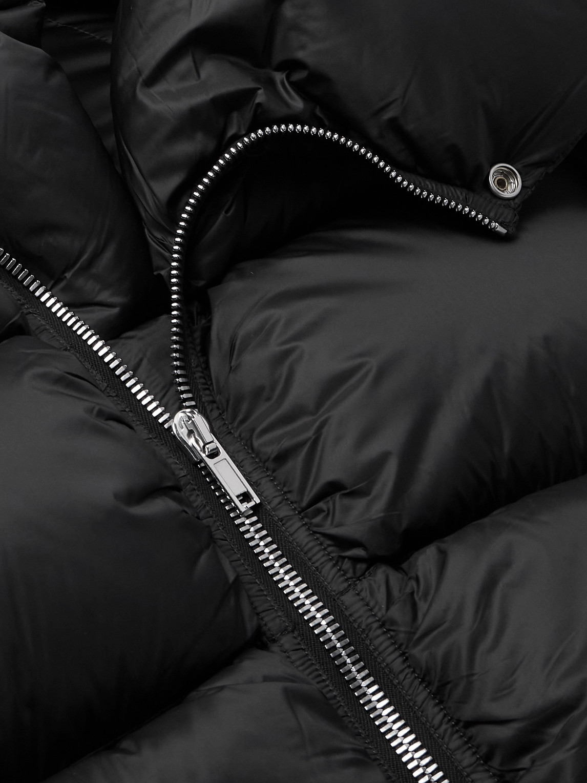 Rick Owens Turtle Cropped Quilted Recycled Shell Down Jacket In Black
