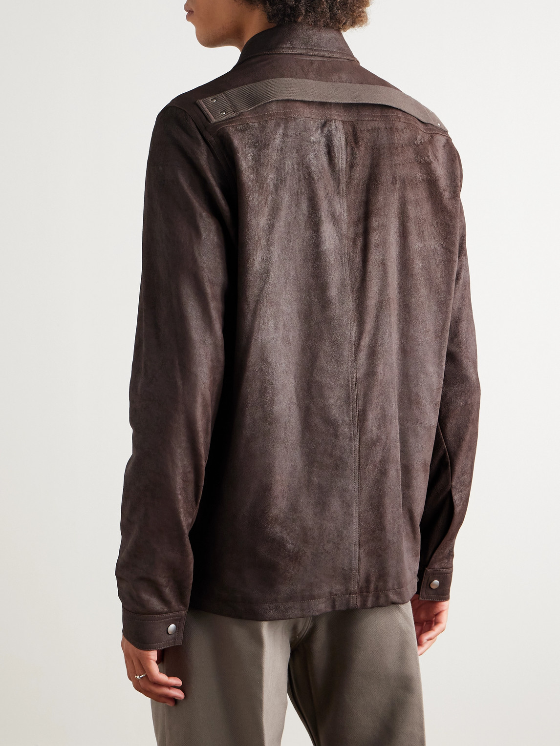 Rick Owens Brad Suede Jacket In Brown