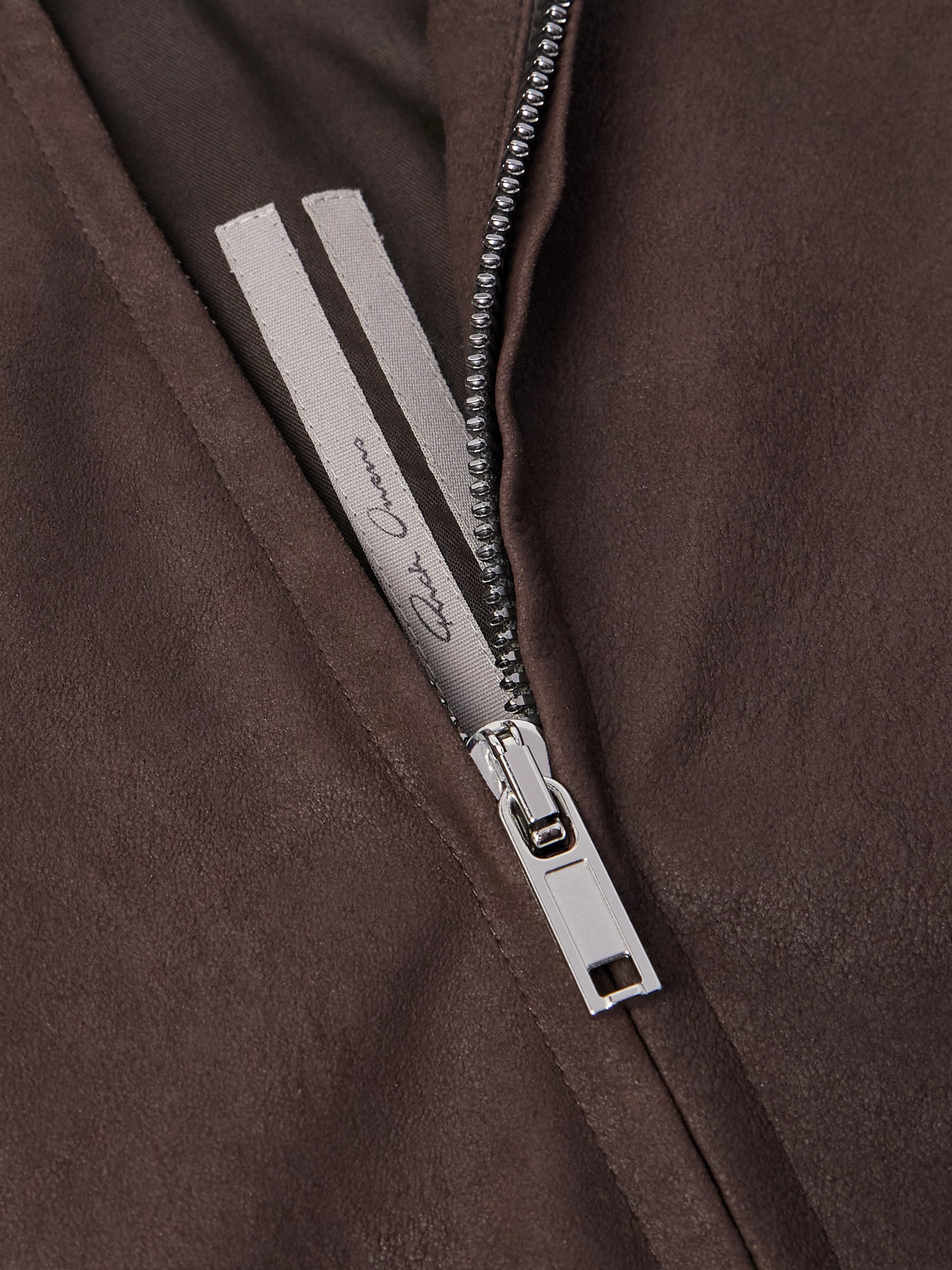 Rick Owens Brad Suede Jacket In Brown