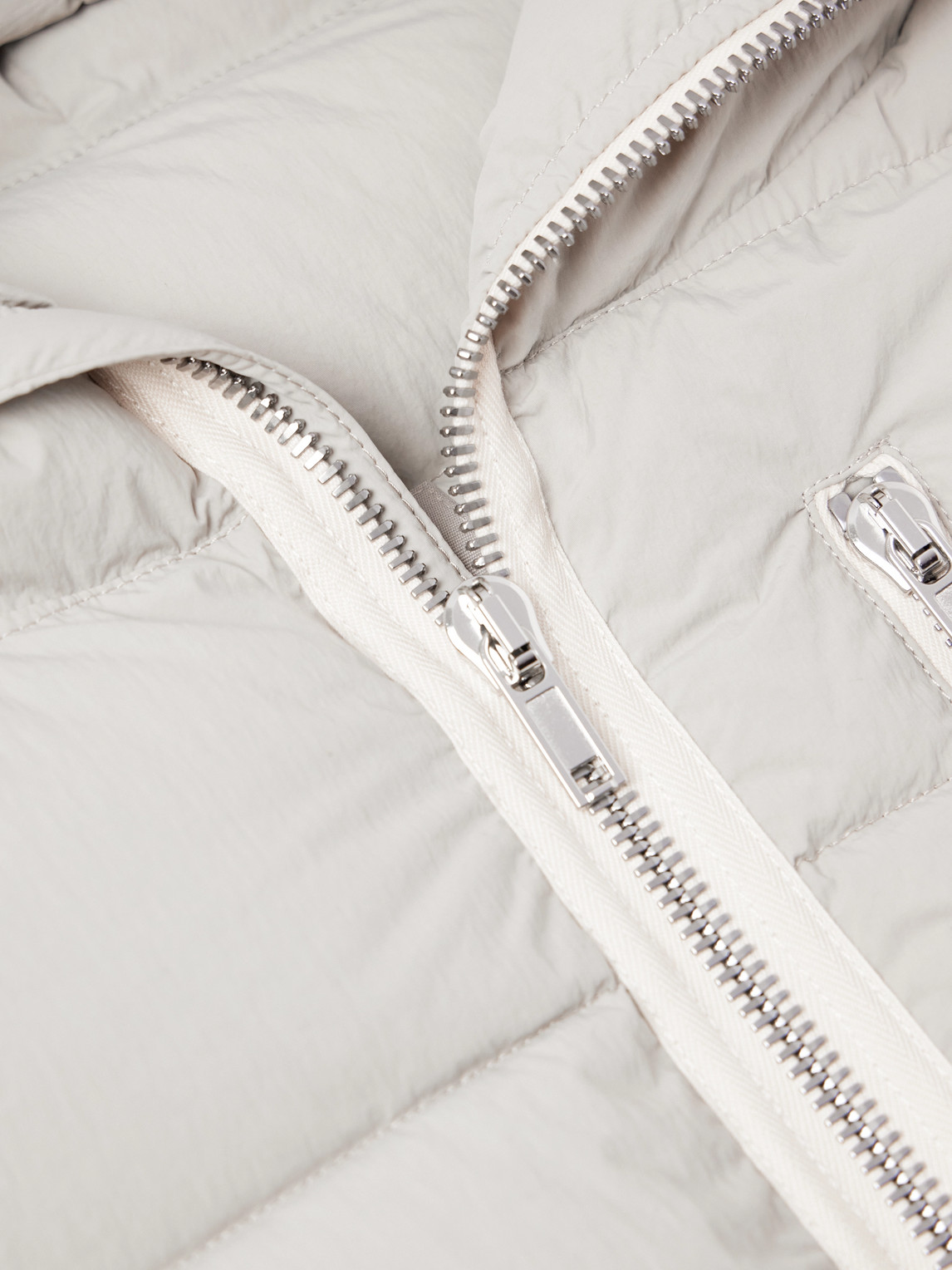 Rick Owens Quilted Shell Hooded Down Jacket In Gray