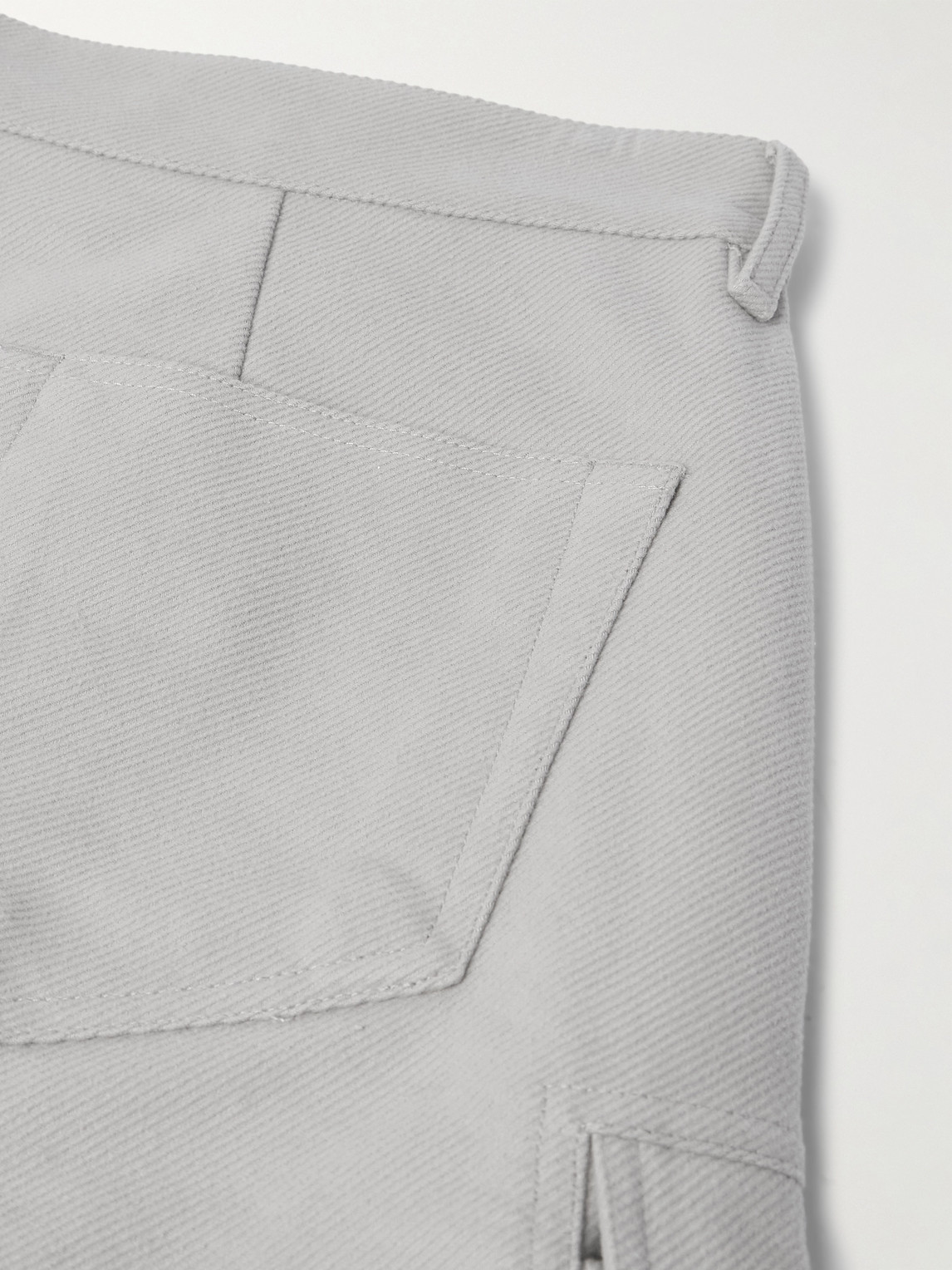 Rick Owens Wide-leg Cotton-twill Cargo Trousers In White