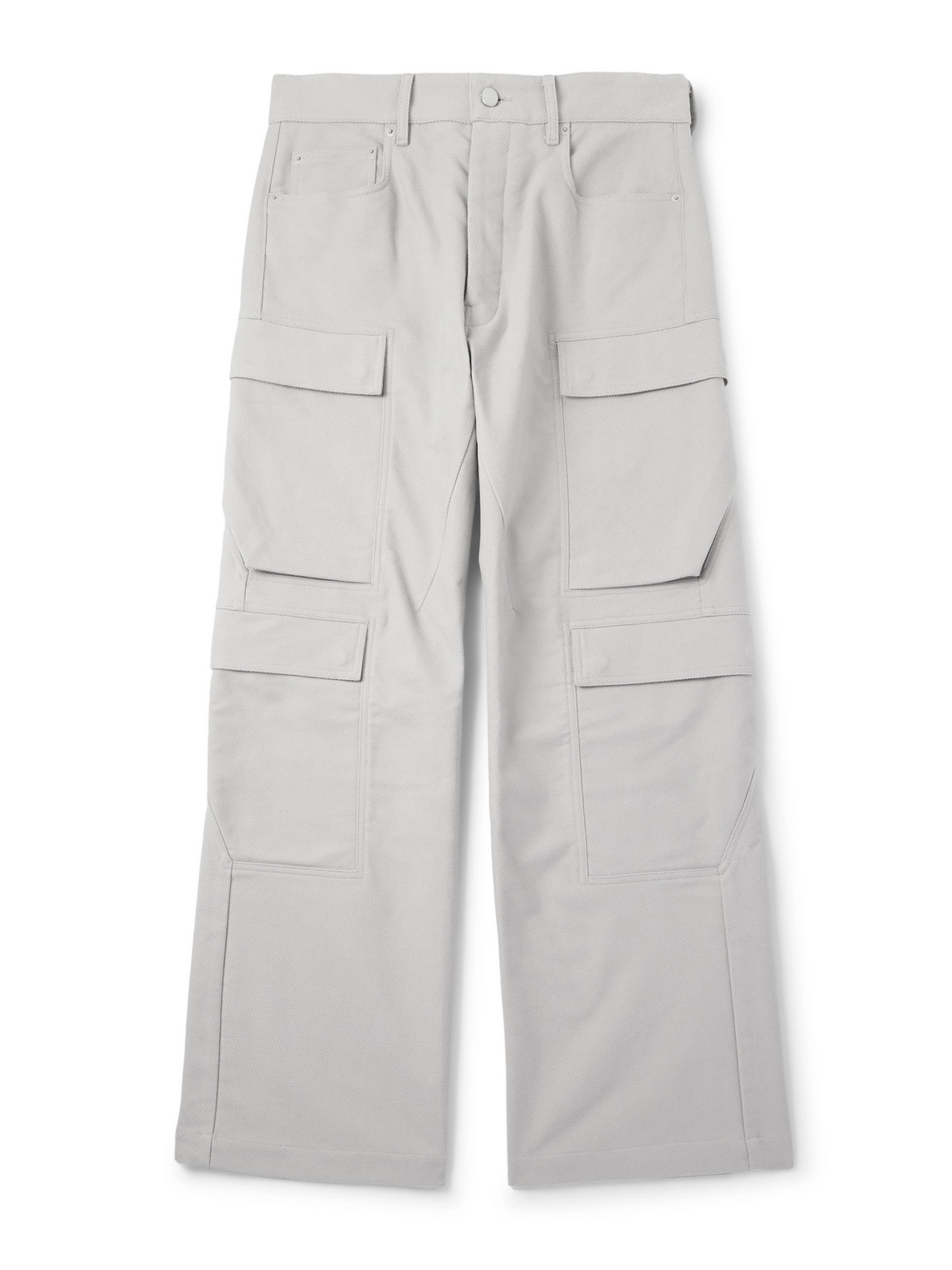 Rick Owens Wide-leg Cotton-twill Cargo Trousers In White