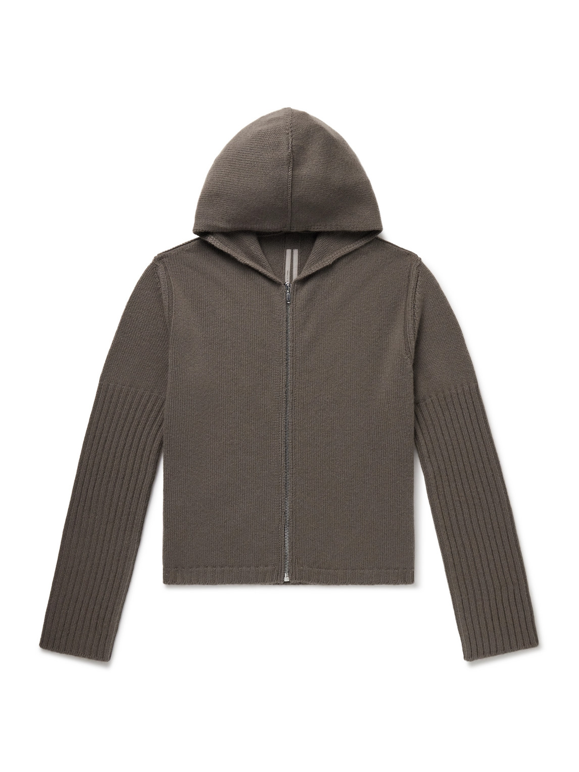 Rick Owens Las Palmas Ribbed Cashmere Zip-up Hoodie