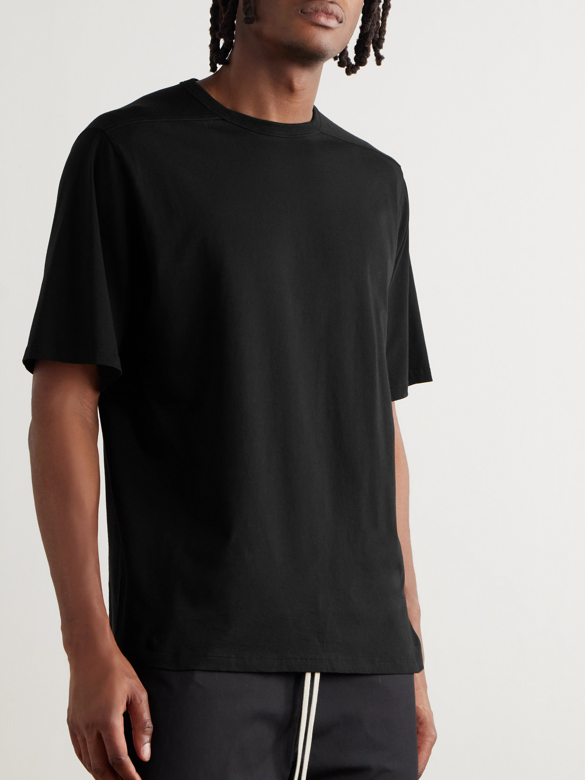 Rick Owens Brad Cotton-jersey T-shirt In Black
