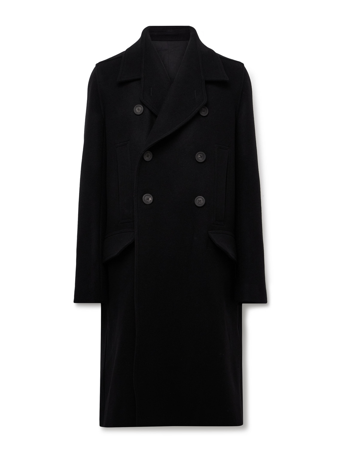 Rick Owens Officer Double-breasted Melton Virgin Wool Coat