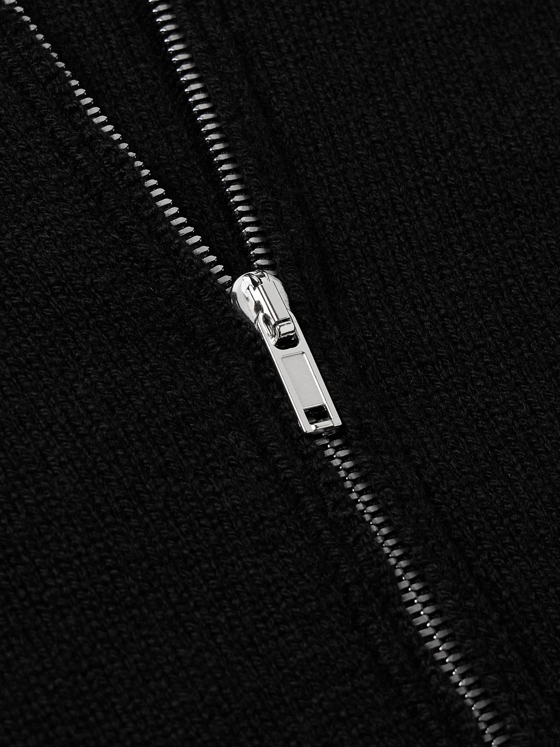 Rick Owens Las Palmas Ribbed Cashmere Zip-up Hoodie In Black