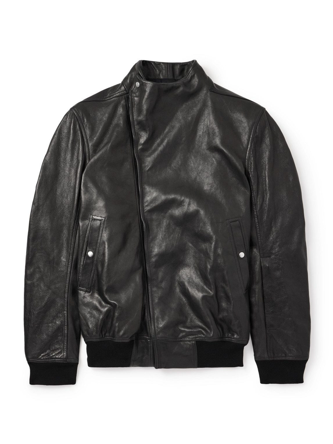 Rick Owens Hollywood Flight Leather Jacket In Black