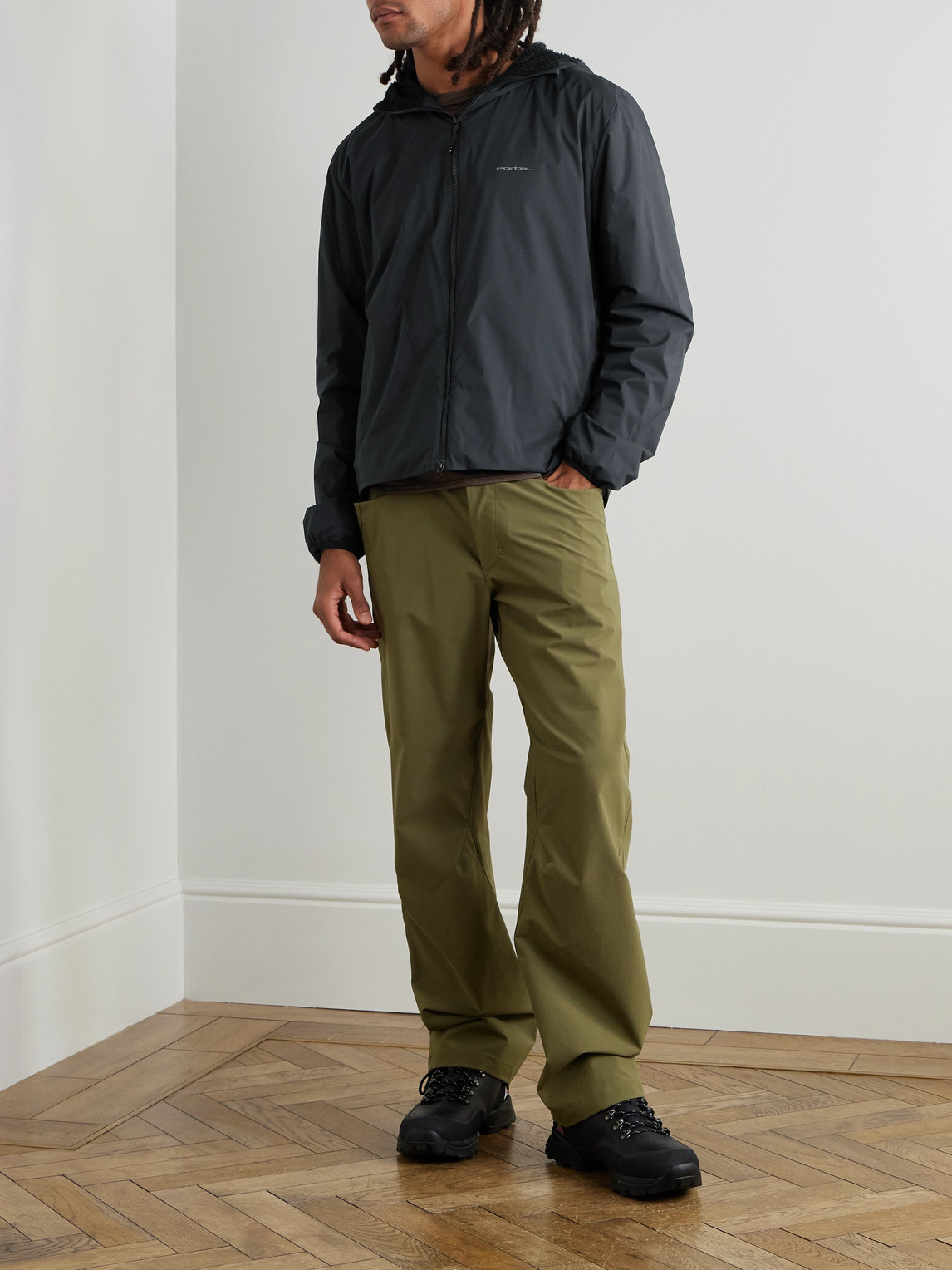 Level Alpha Logo-Print Fleece-Trimmed Recycled-Shell Jacket — 2