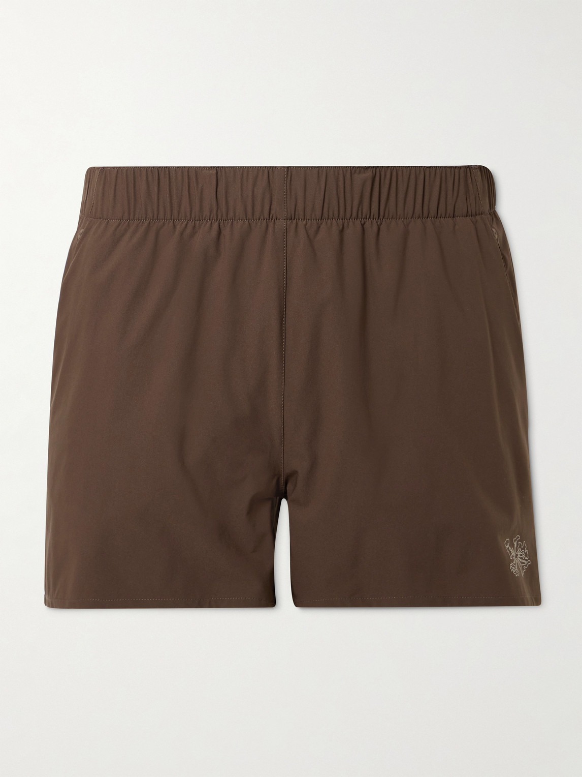 Portal Marka Liner 5" Mesh-trimmed Recycled-shell Running Shorts In Brown