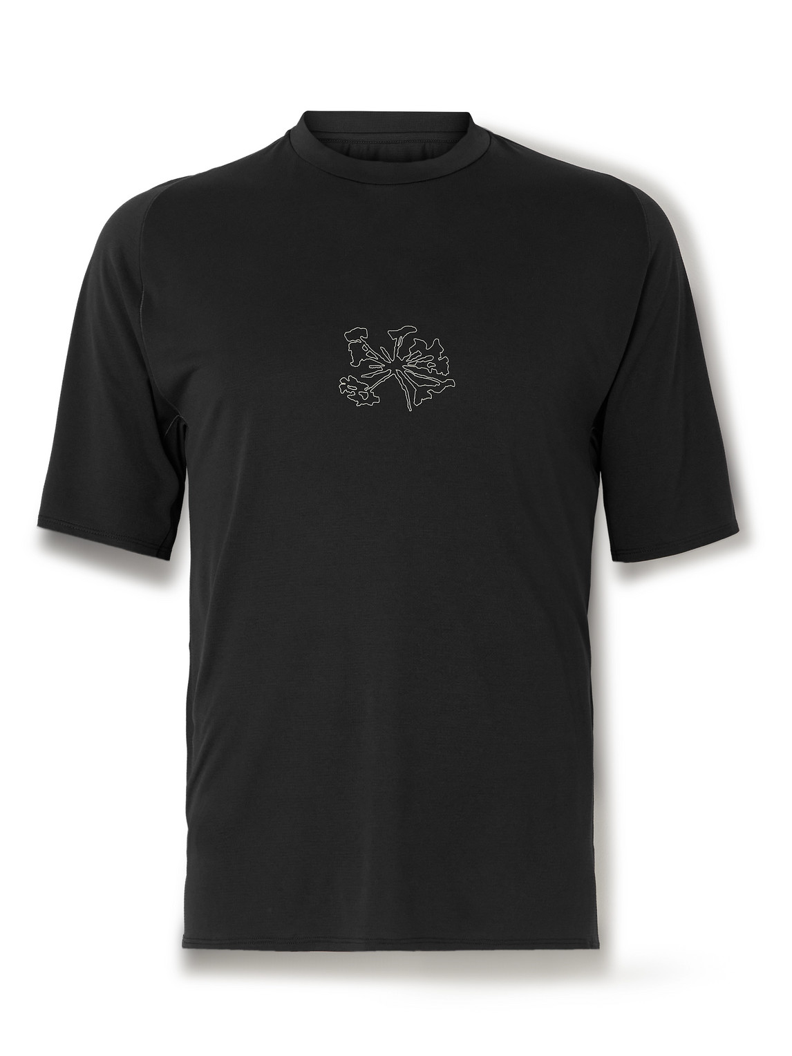 Portal Lateral Peak Logo-print Recycled-jersey T-shirt In Black