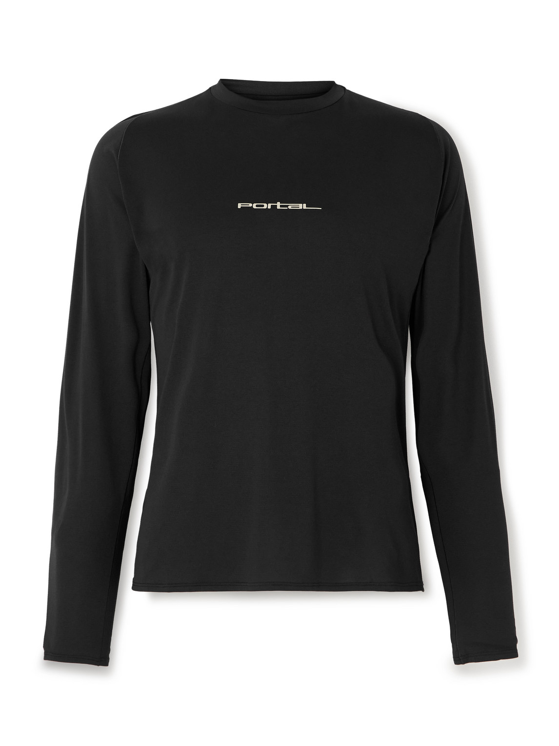 Portal Lateral Peak Logo-print Recycled-jersey T-shirt In Black