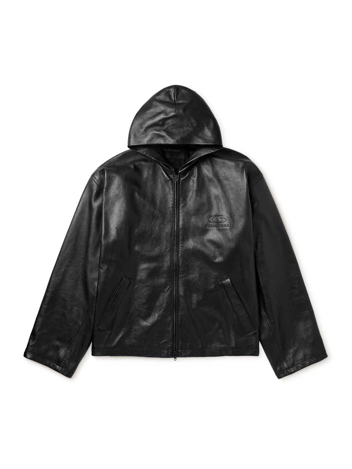 【超希少】BALENCIAGA Oversized Leather Hoodie Balenciaga - Oversized leather hoodie Balenciaga