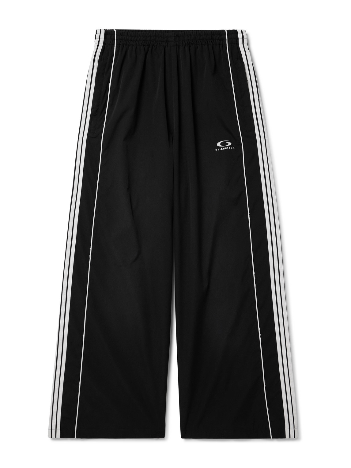 Balenciaga Straight-leg Logo-embroidered Striped Recycled-shell Track Trousers