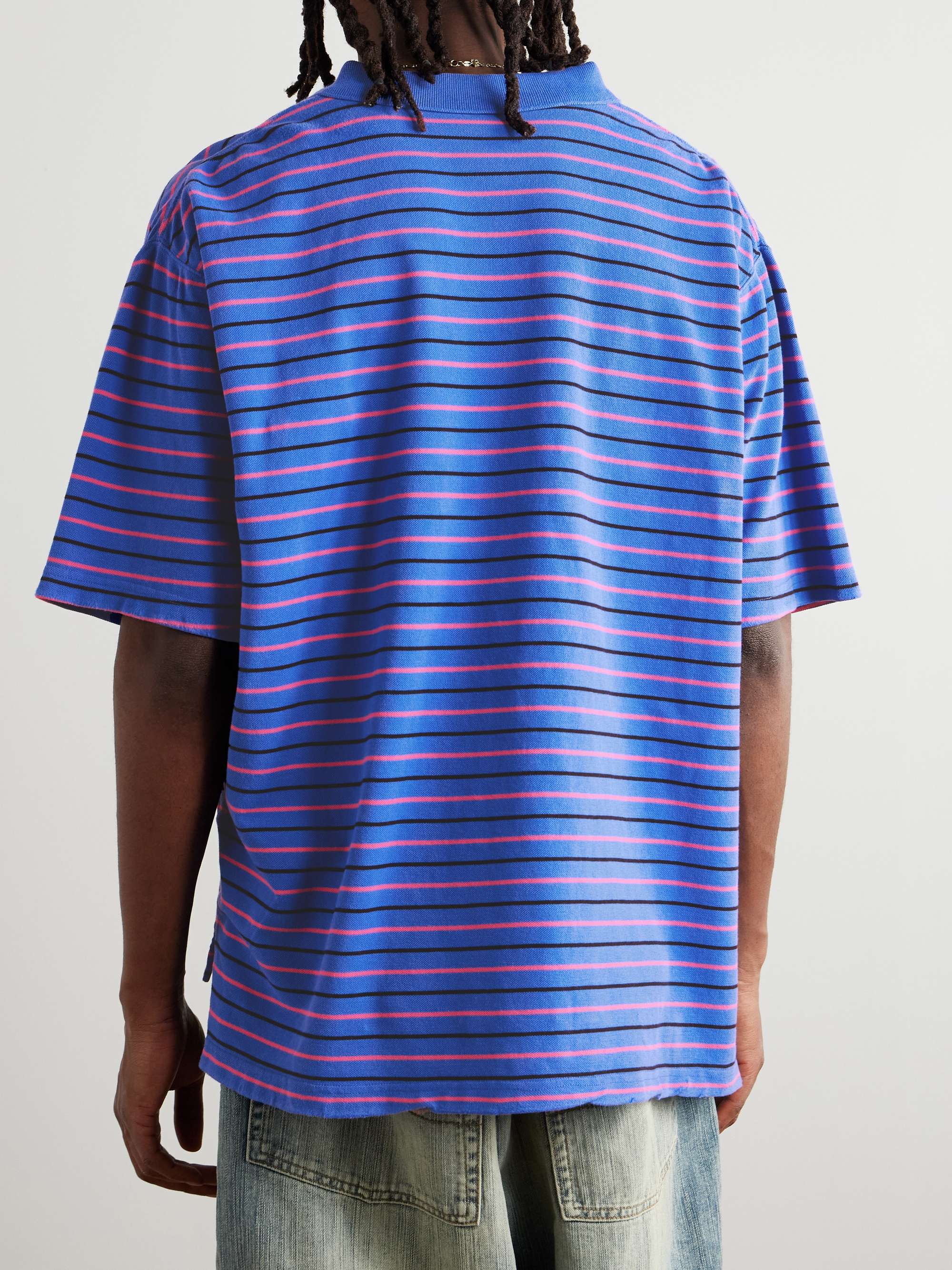 【後払い手数料無料】 Oversized BALENCIAGA Striped Men for Shirt Polo Cotton-Piqué トップス