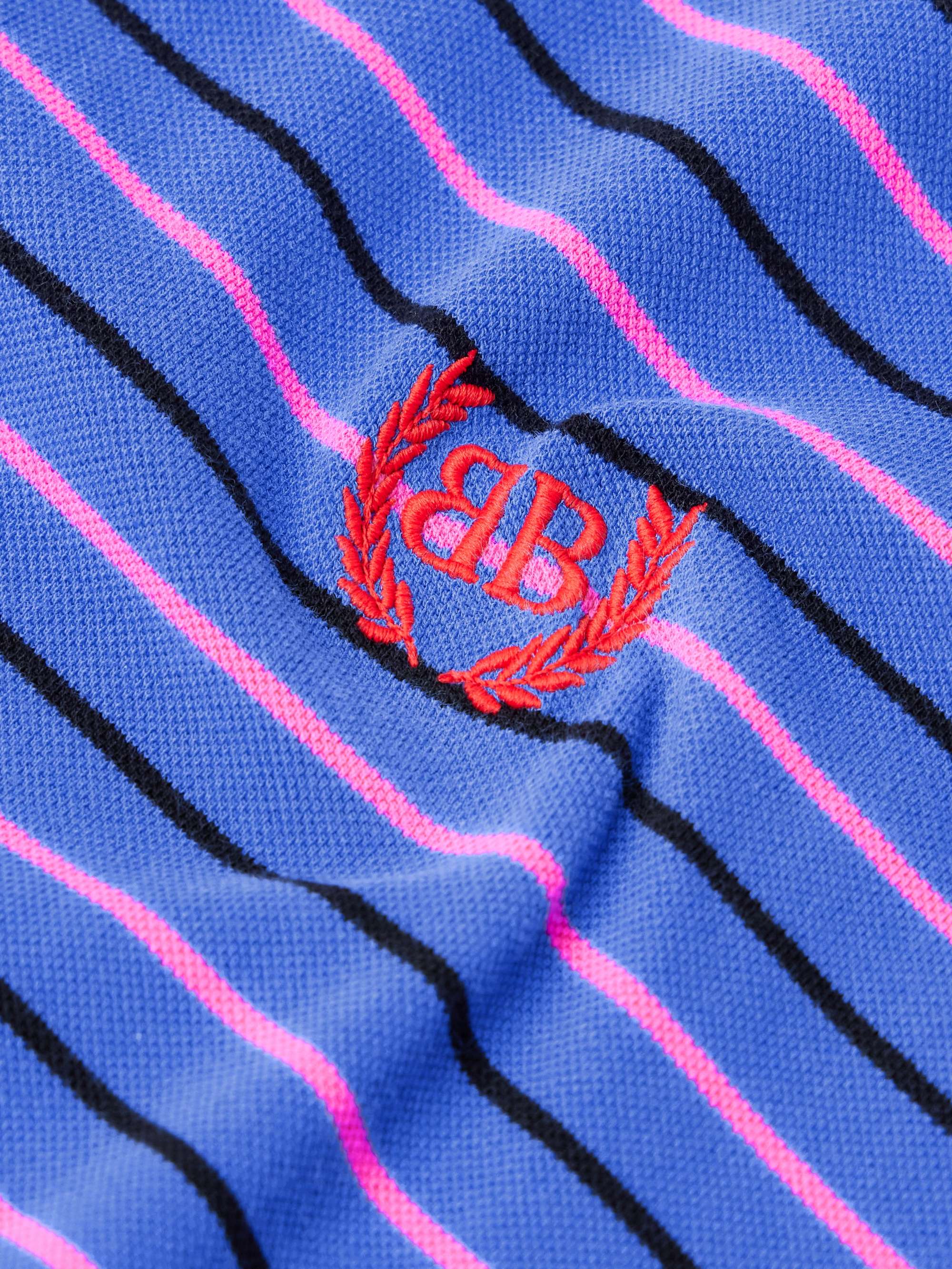 BALENCIAGA Oversized Striped Cotton-Piqué Polo Shirt for Men