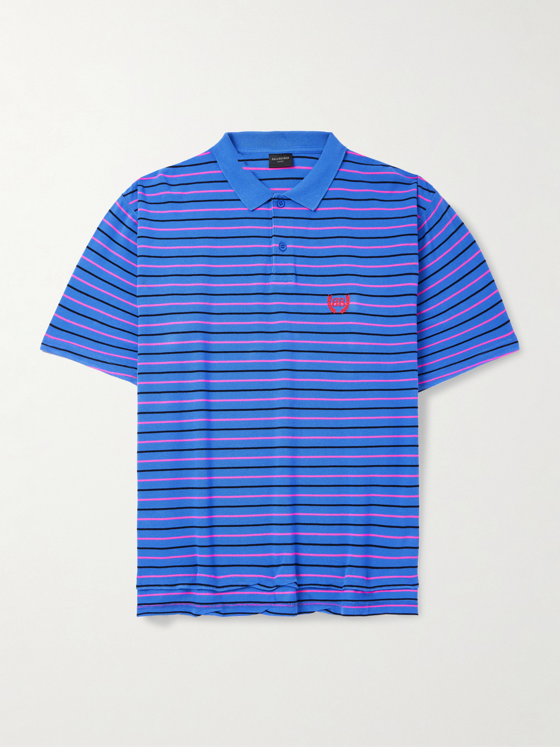 Balenciaga Oversized Striped Cotton-Piqué Polo Shirt - Men
