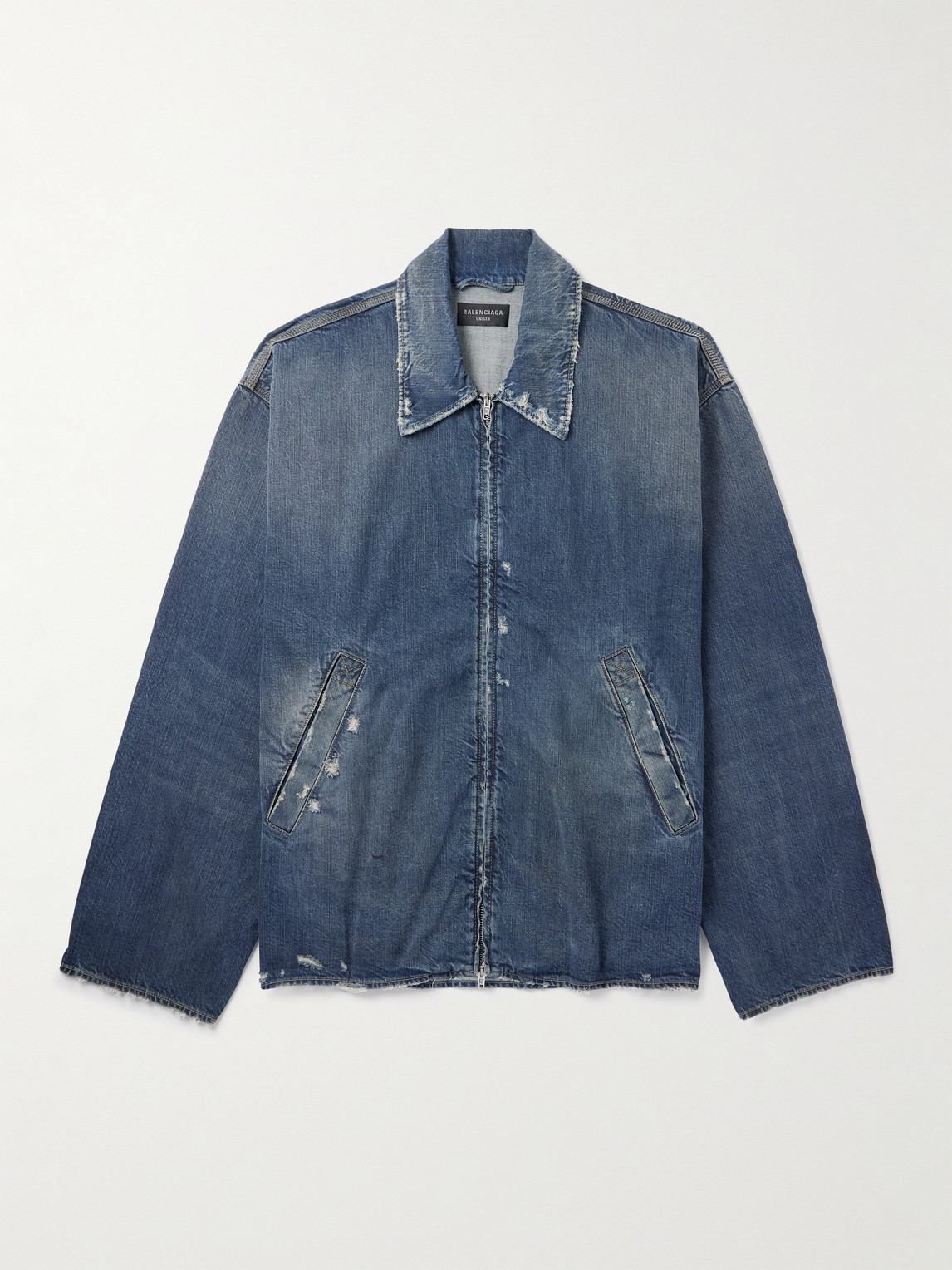 Balenciaga Oversized Distressed Denim Jacket - Men