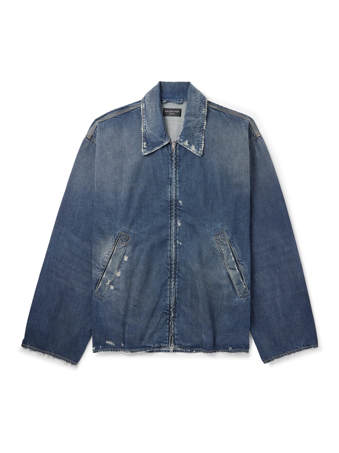 Balenciaga – Oversized Distressed Denim Jacket