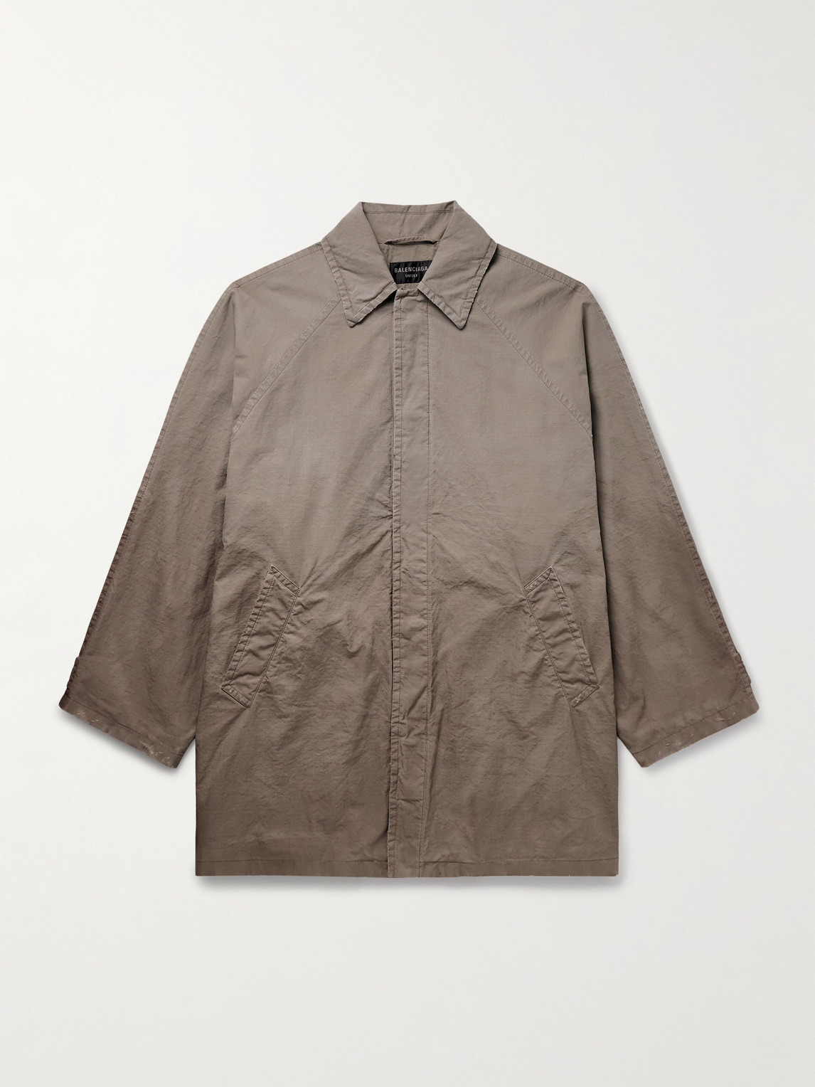 Balenciaga Oversized Distressed Cotton-Ripstop Car Coat - Men