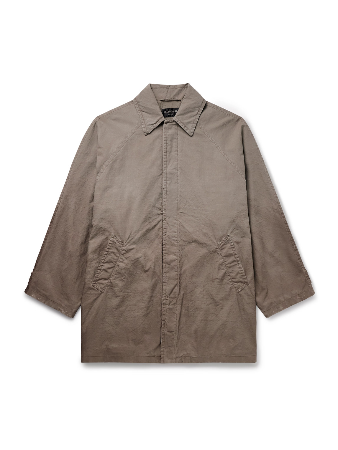 Balenciaga Oversized Distressed Cotton-ripstop Car Coat