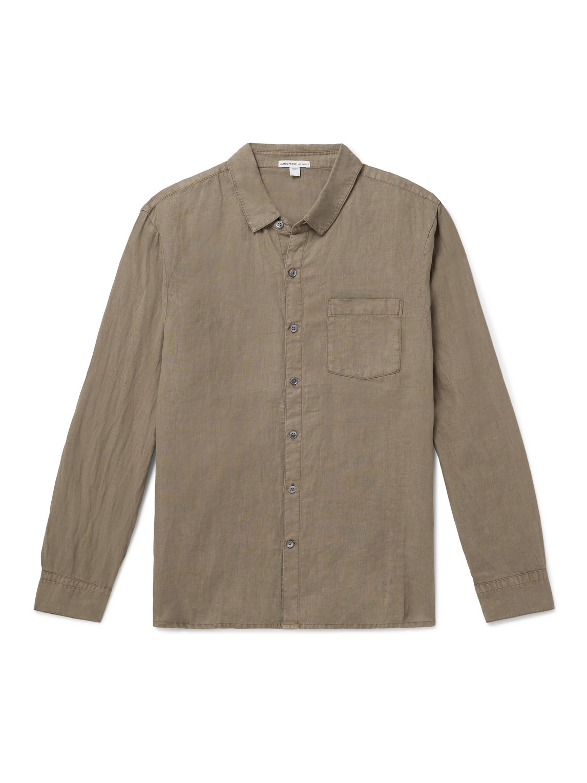 Shop James Perse Garment-dyed Linen Shirt In Neutrals