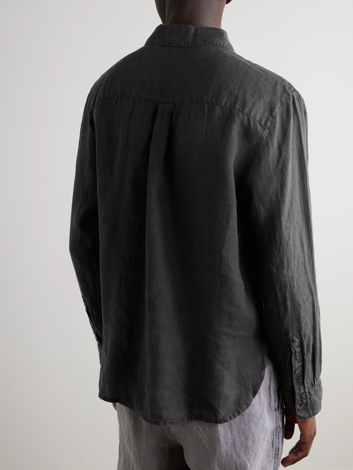 Shop James Perse Garment-dyed Linen Shirt In Gray