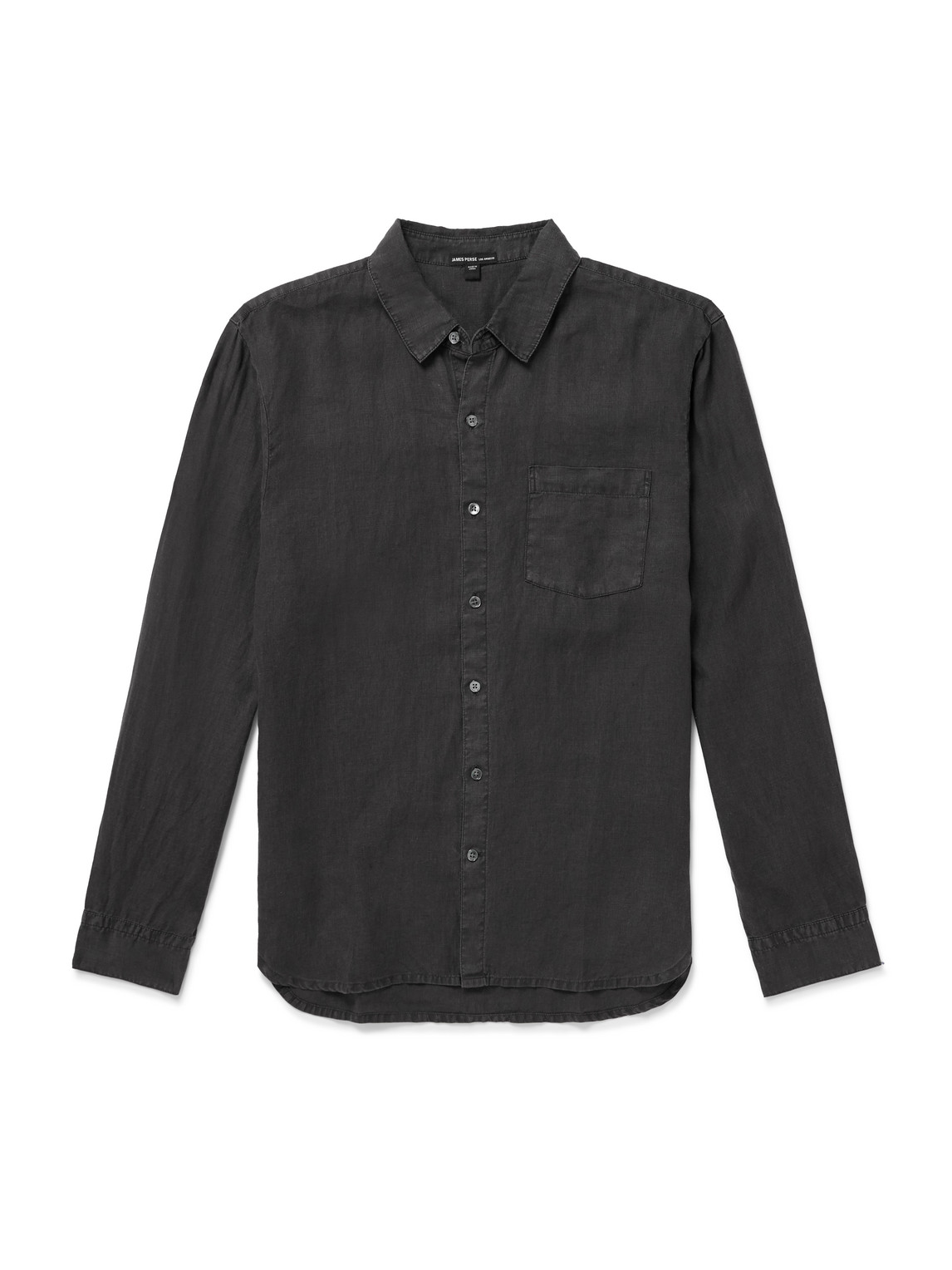 James Perse Garment-dyed Linen Shirt In Gray