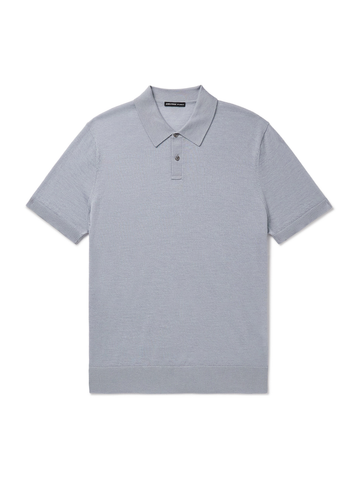 James Perse Cashmere Polo Shirt In Blue