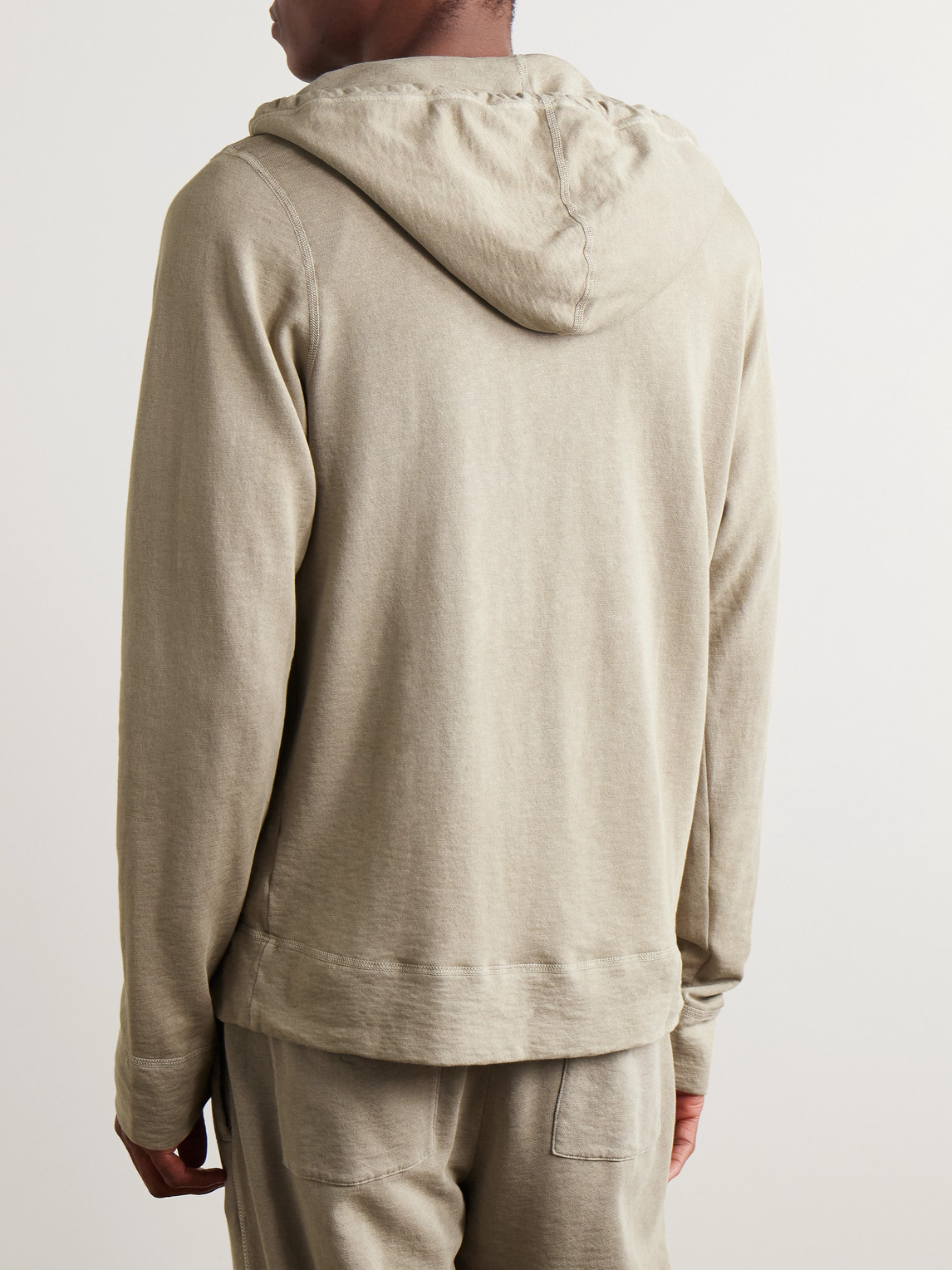 JAMES PERSE COTTON-JERSEY ZIP-UP HOODIE