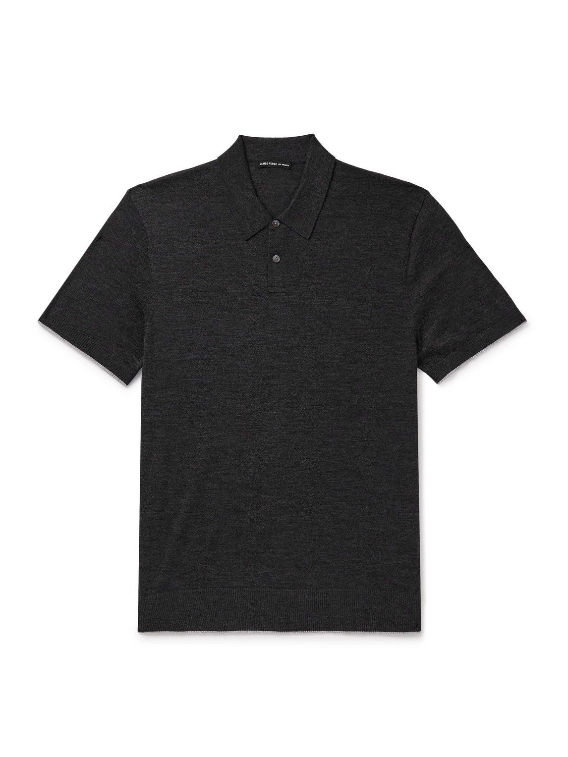 James Perse Cashmere Polo Shirt In Black