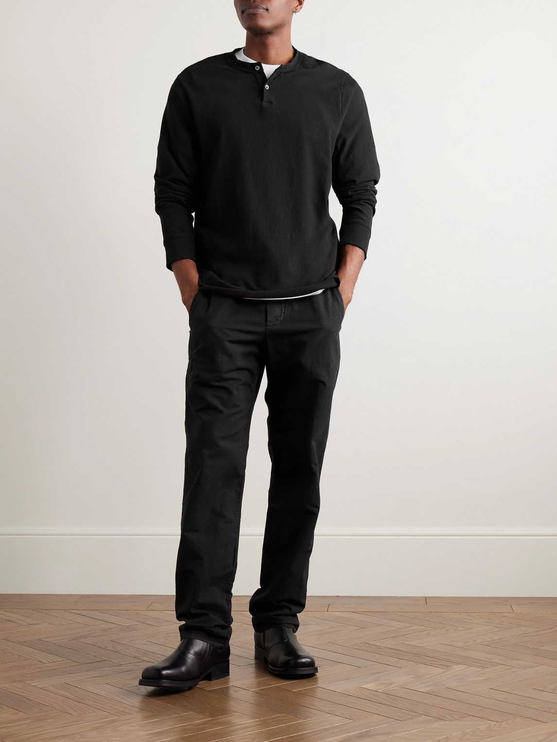 JAMES PERSE COTTON-JERSEY HENLEY SHIRT