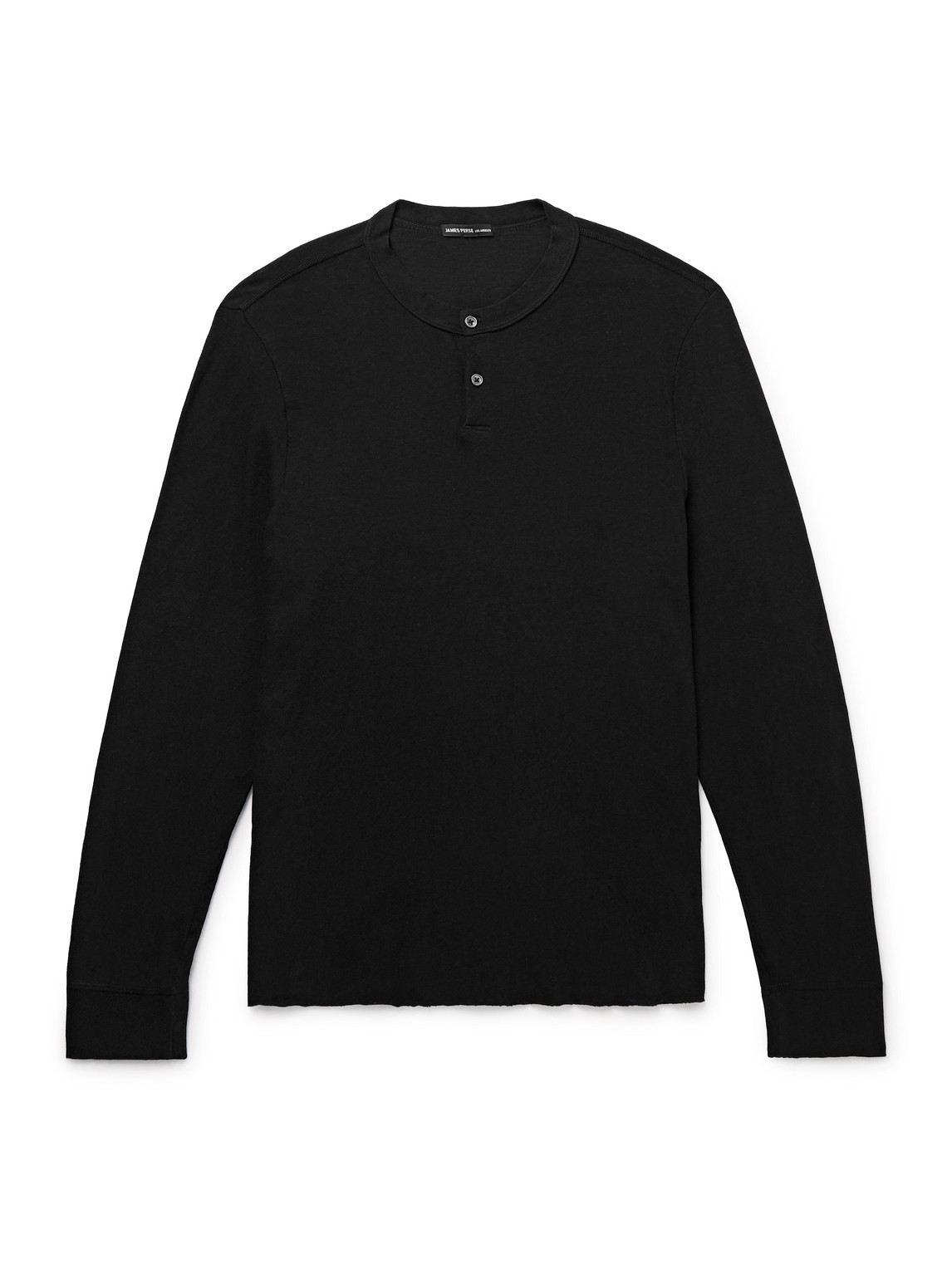 James Perse Cotton-jersey Henley Shirt In Black