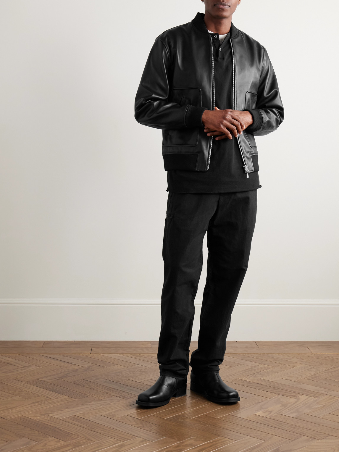 JAMES PERSE TAPERED GARMENT-DYED COTTON AND HEMP-BLEND TROUSERS 