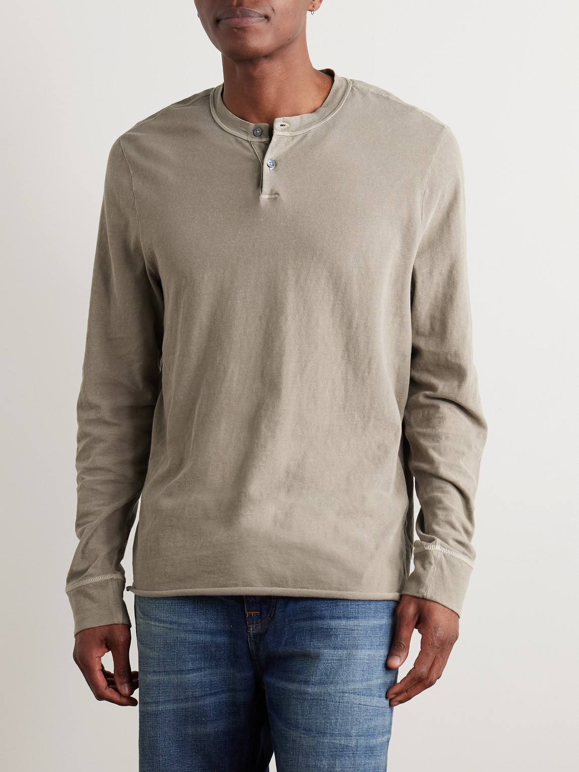 JAMES PERSE COTTON-JERSEY HENLEY SHIRT