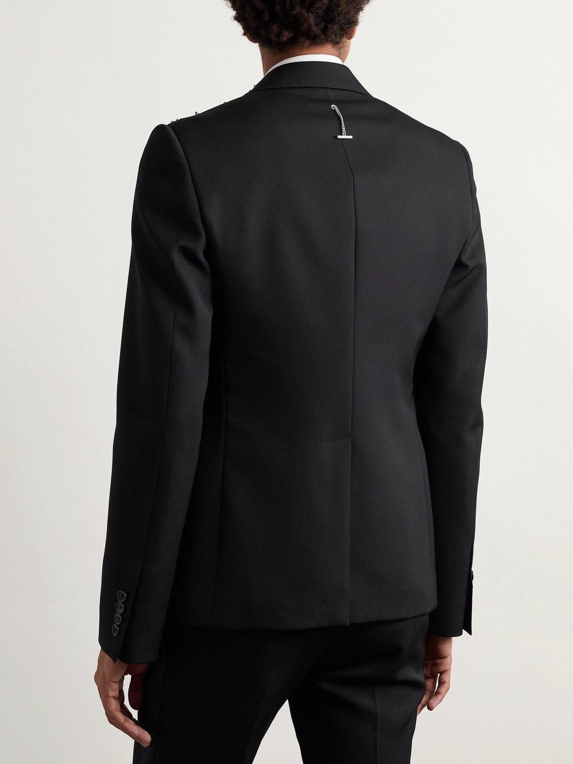 Alexander Mcqueen Slim-fit Crystal-embellished Wool Blazer