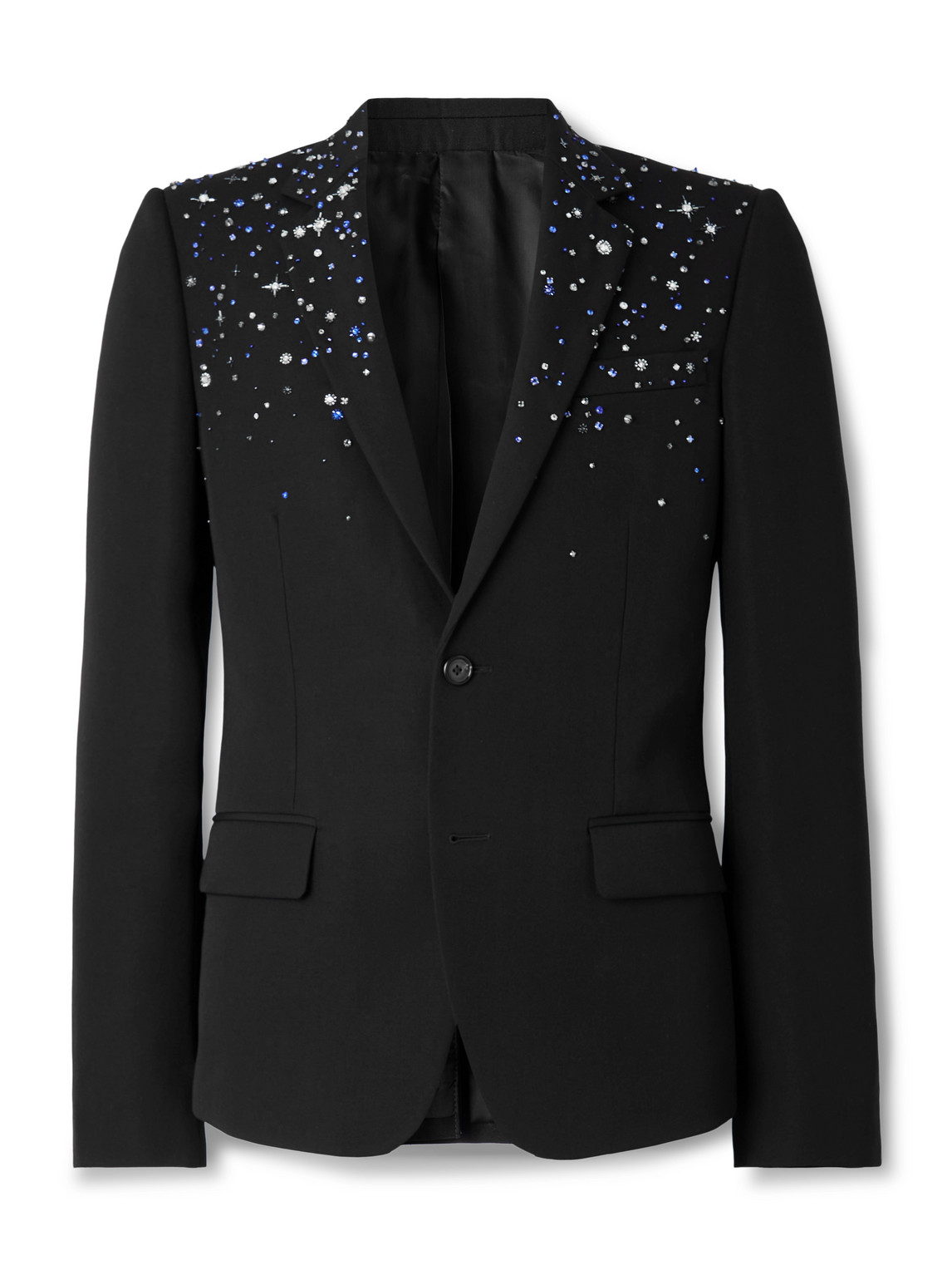 Alexander Mcqueen Slim-fit Crystal-embellished Wool Blazer