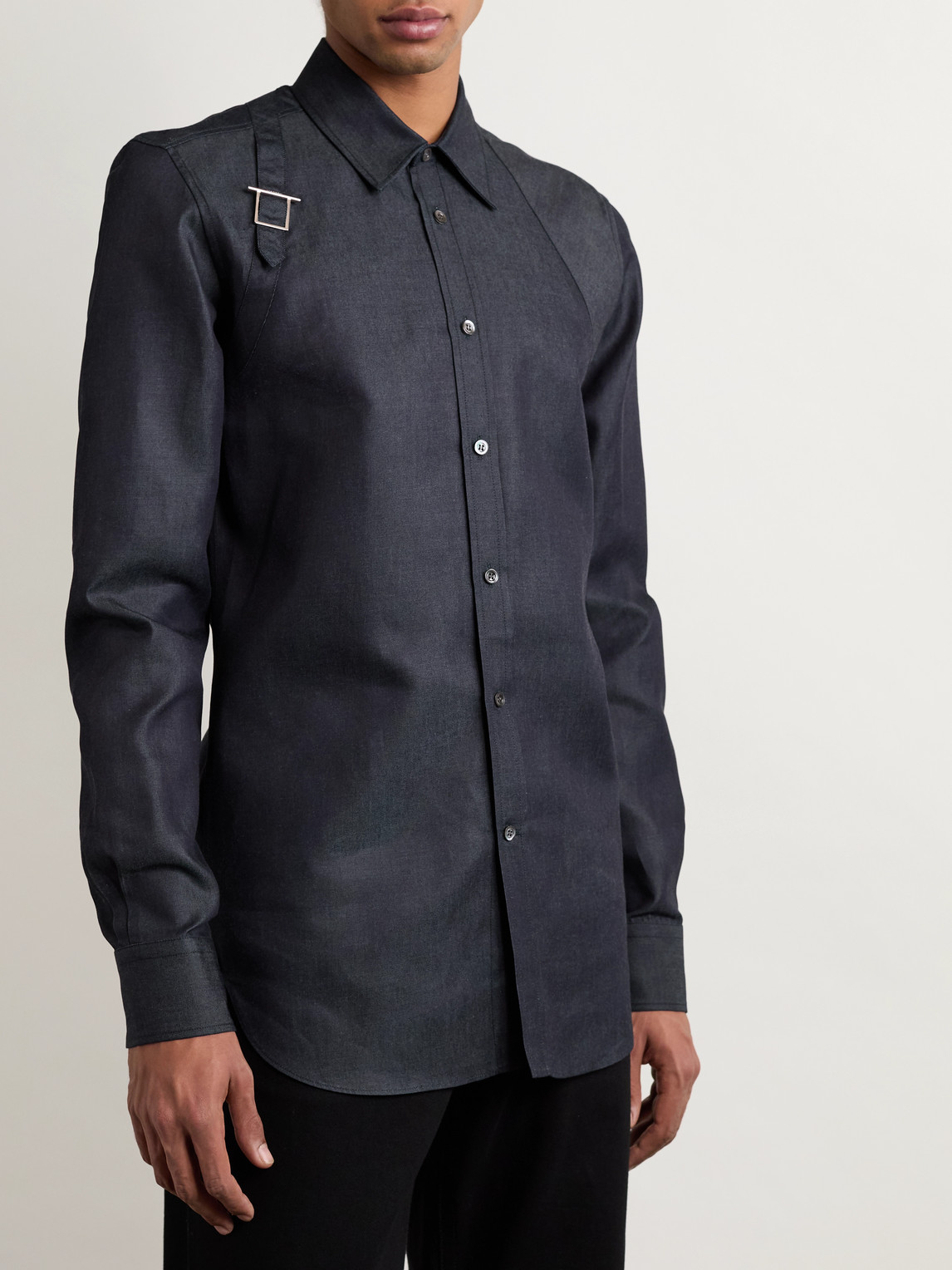 Alexander Mcqueen Alexander Mc Queen Harness Shirt With T Buckle In Black