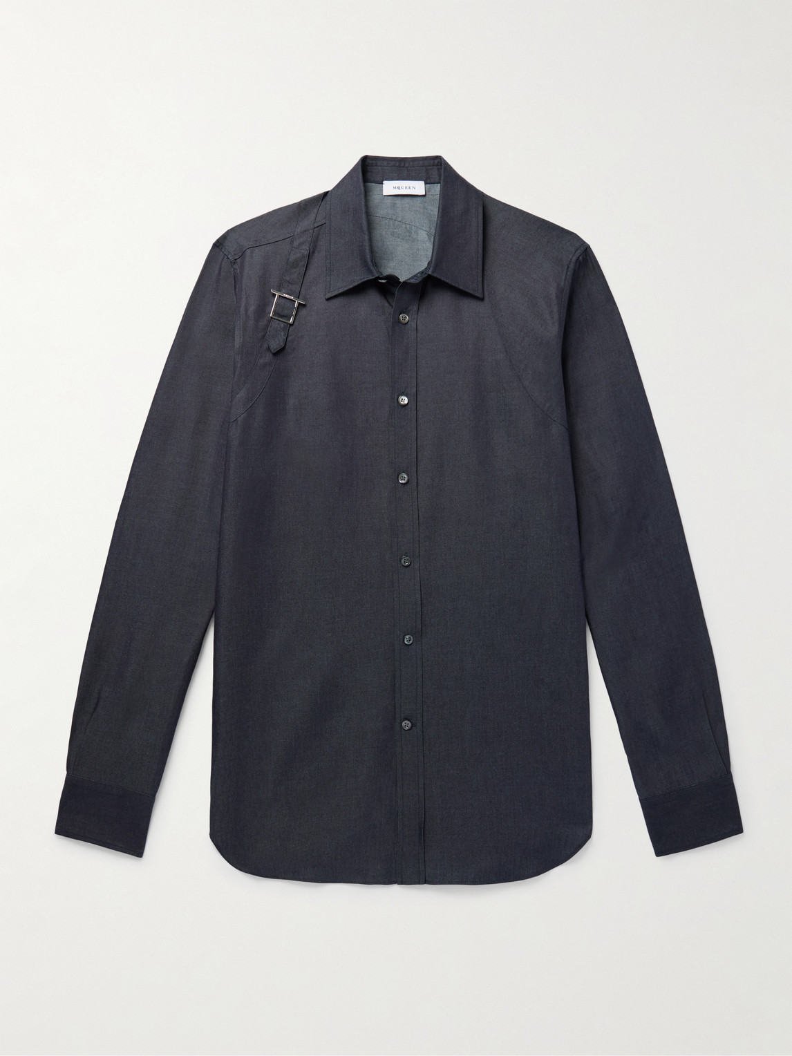 McQueen Buckle-Detailed Cotton and Lyocell-Blend Shirt - Men