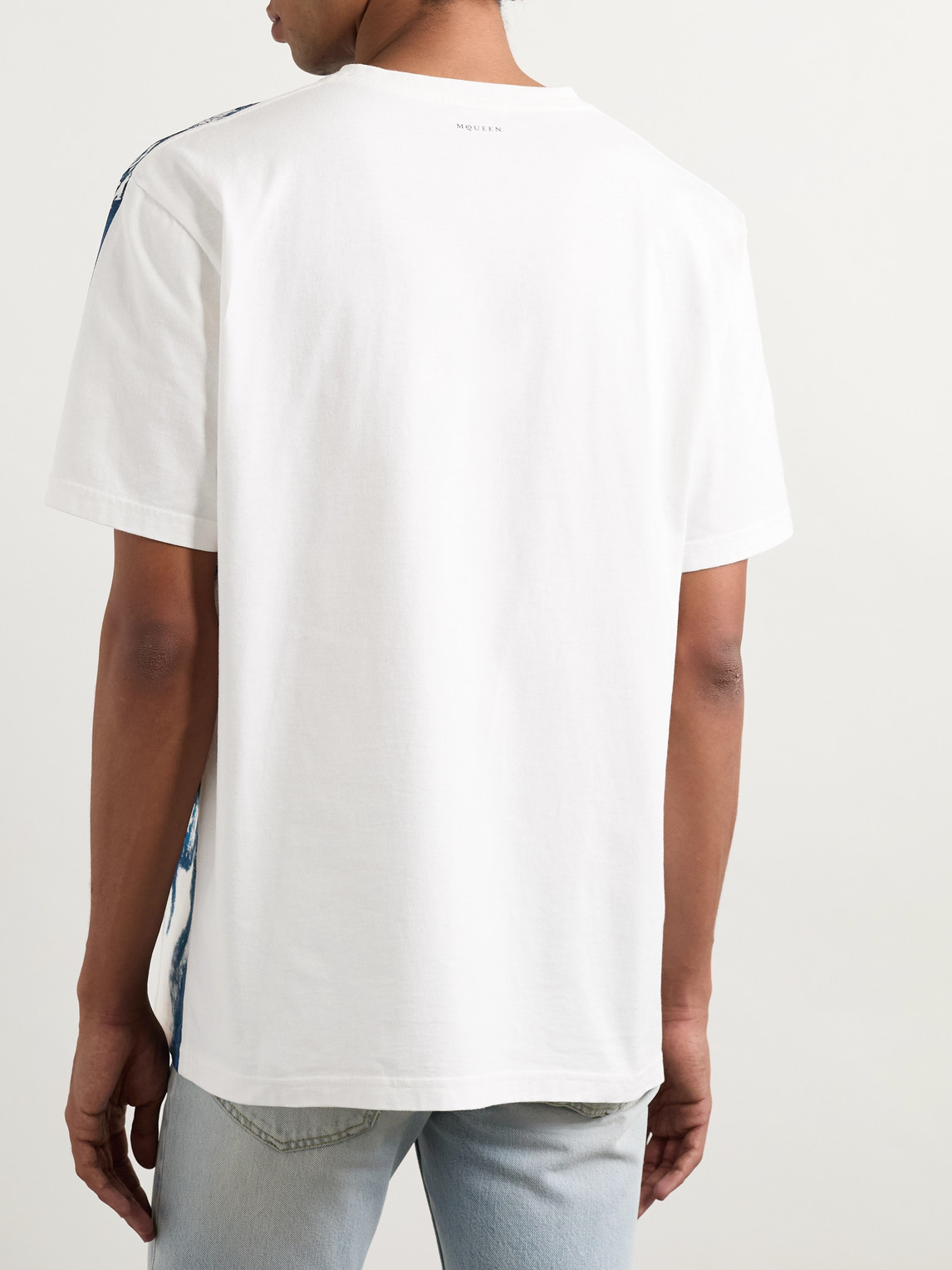Alexander Mcqueen Skull Print Crewneck T-shirt In Blue