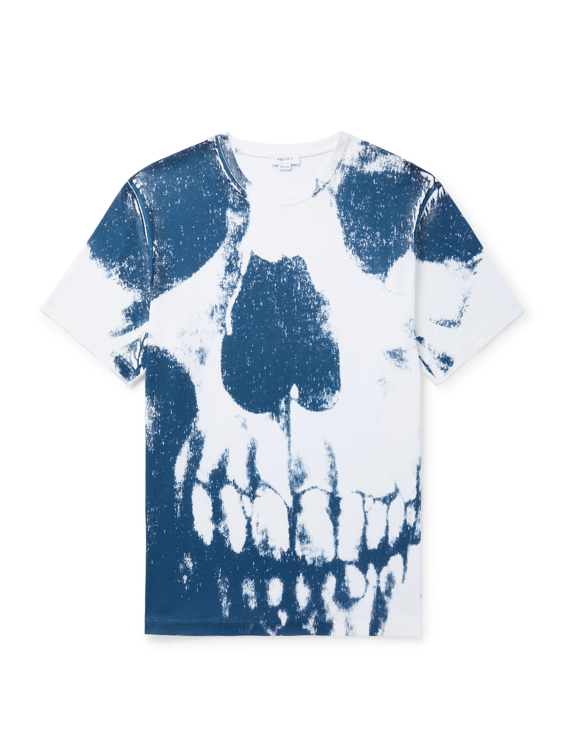 Alexander Mcqueen Skull Print Crewneck T-shirt In Blue