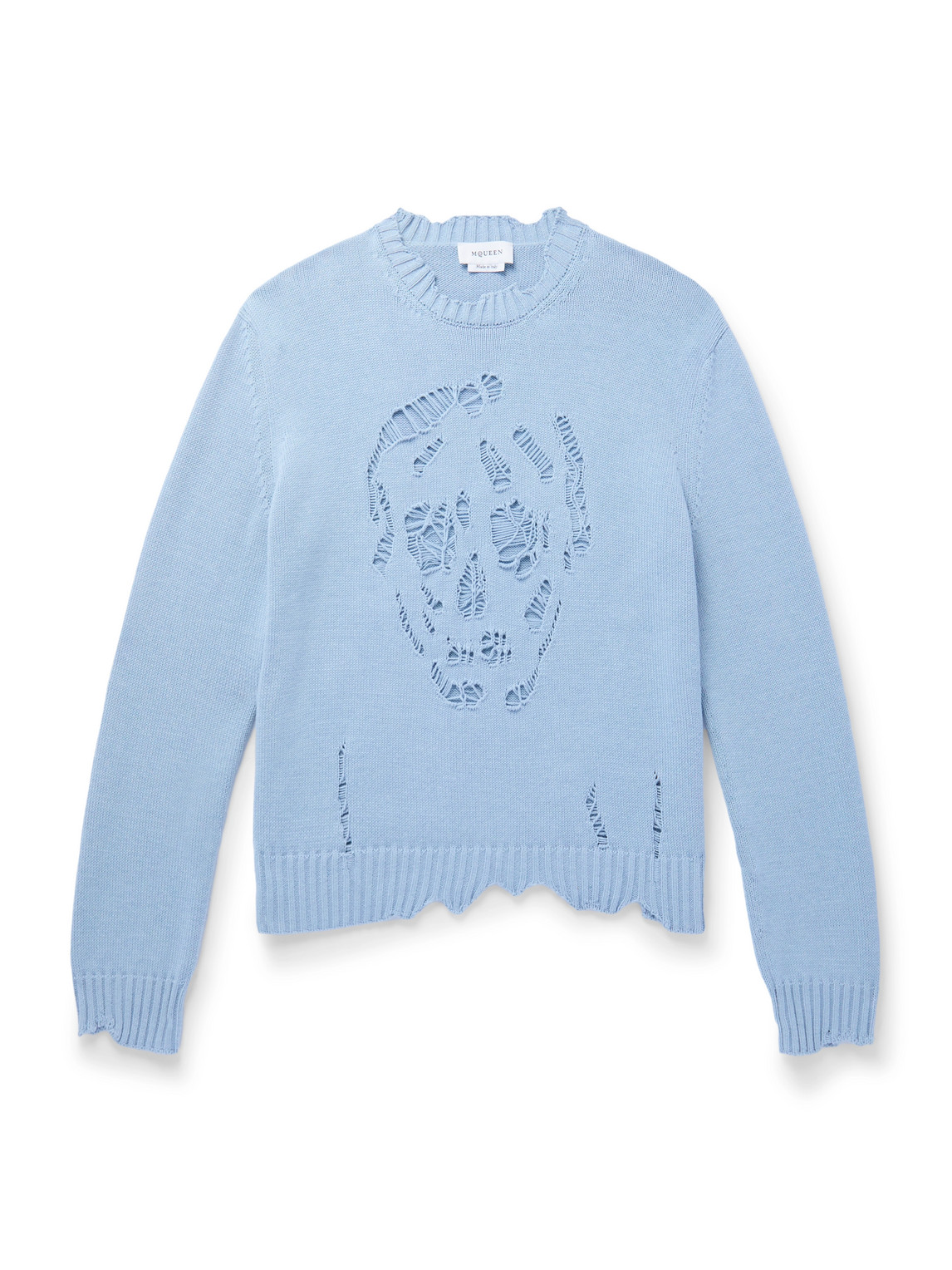 Alexander Mcqueen Mcqueen Skull Sweater In Blue