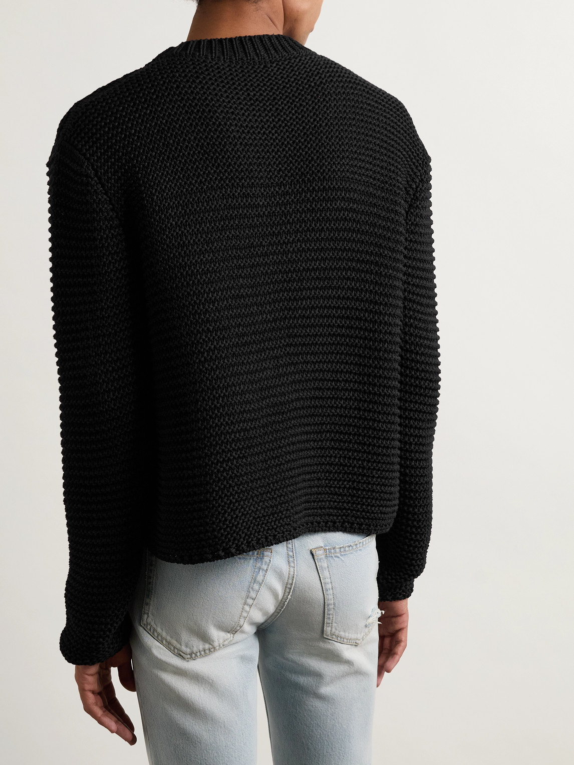 Alexander Mcqueen Logo Crewneck Cotton Sweater In Black