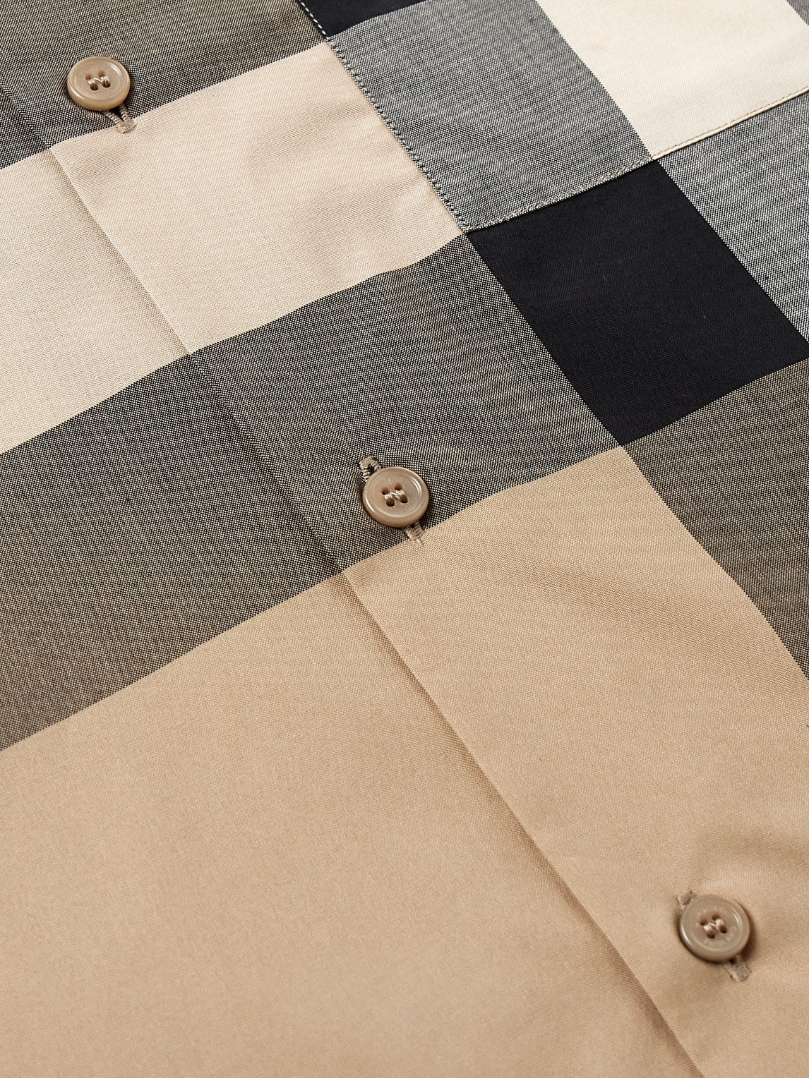 Burberry Men Cotton Shirt With Check Print In Multi