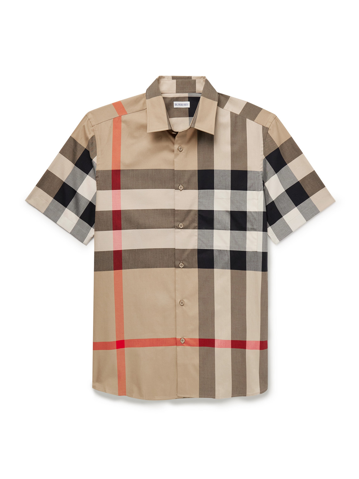 Burberry Men Cotton Shirt With Check Print In Multi