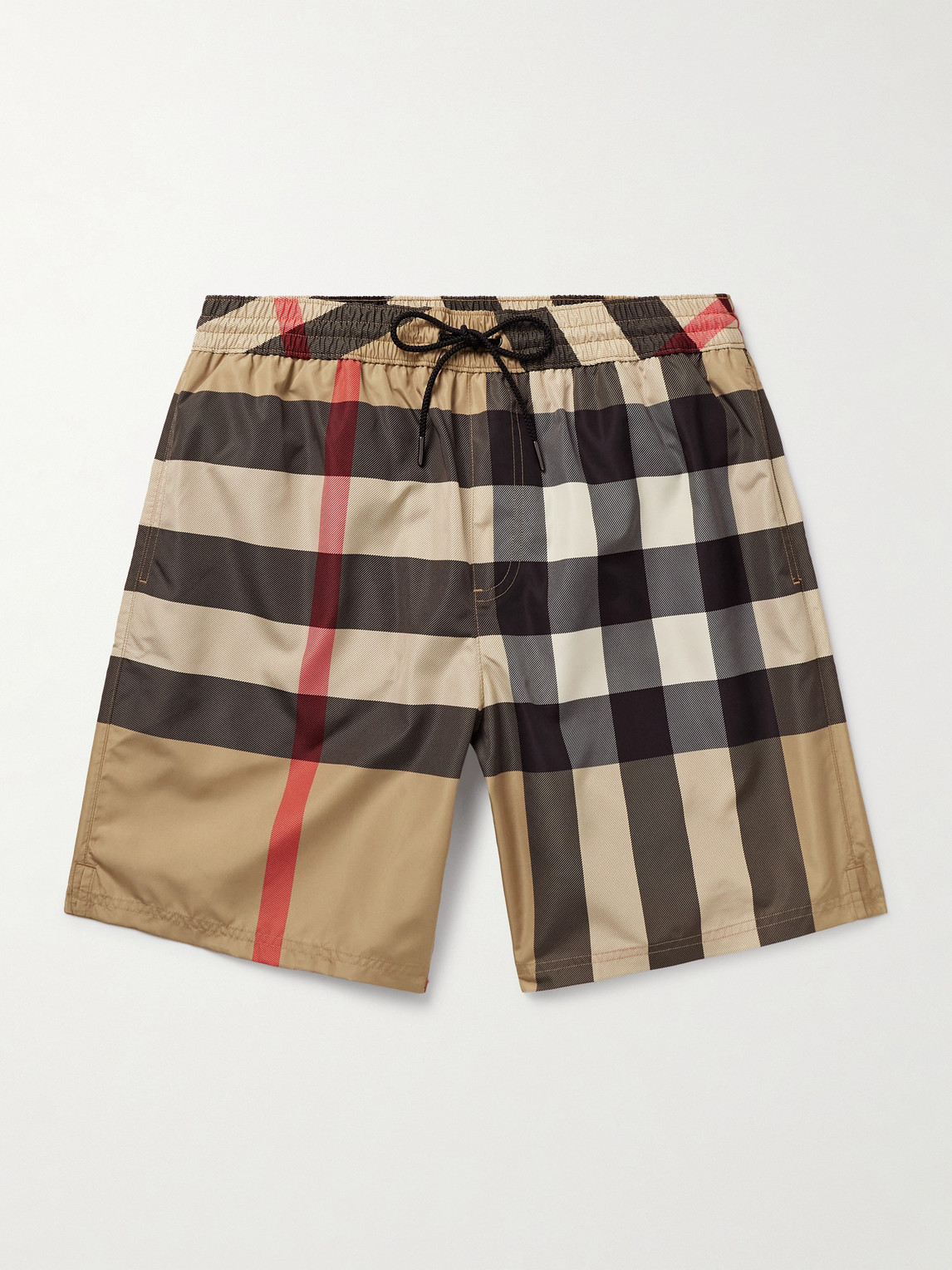Burberry Boxer Swim Checkered Pattern Pockets Zip