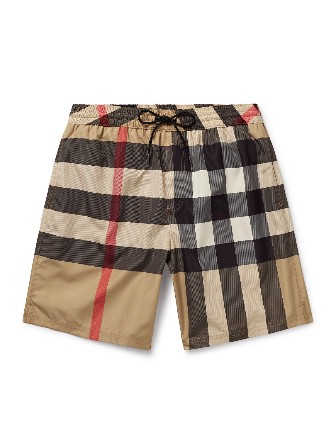 Burberry Boxer Swim Checkered Pattern Pockets Zip
