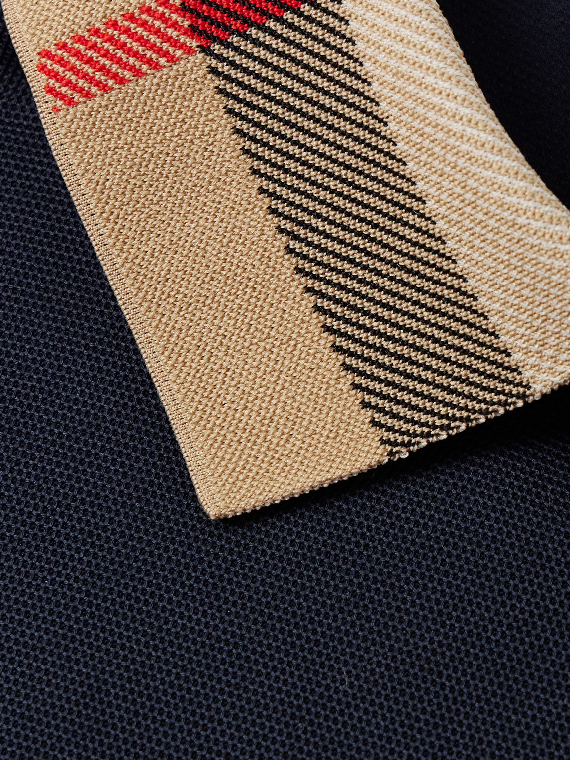 Burberry Men Check Collar Cotton Polo Shirt