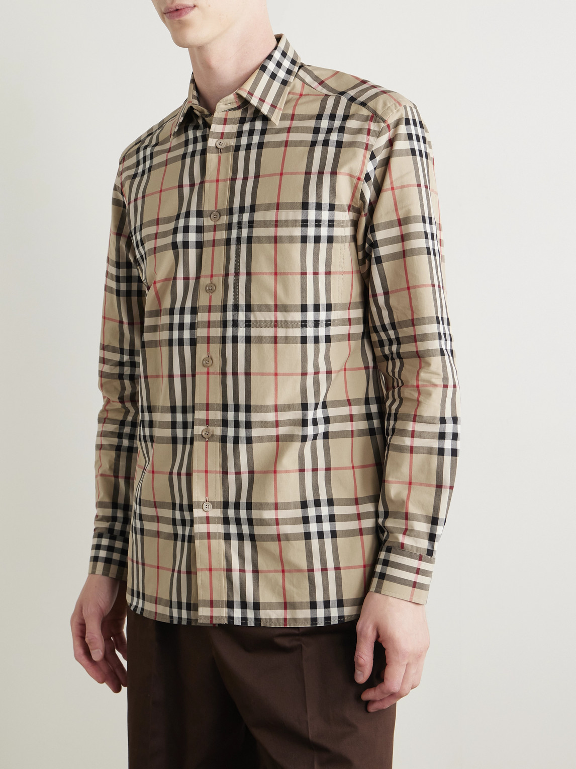 Burberry In Cotton With Vintage Check Pattern In Neutral