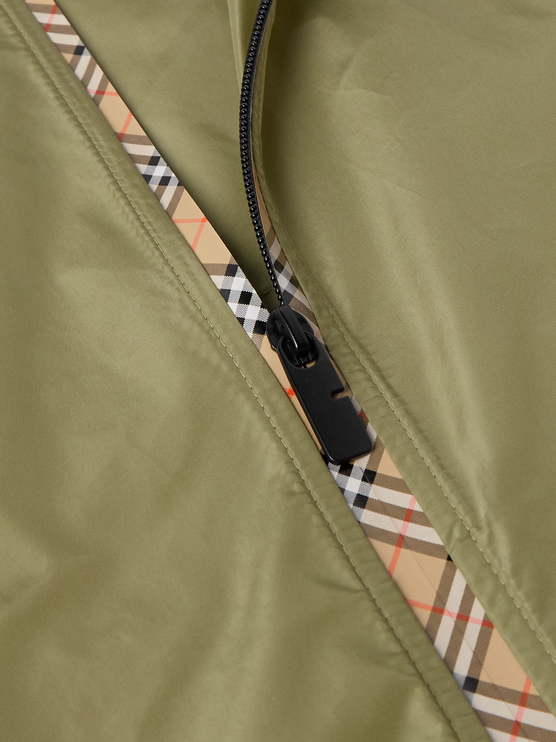 Burberry Nylon Jacket With Ekd Patch In Green