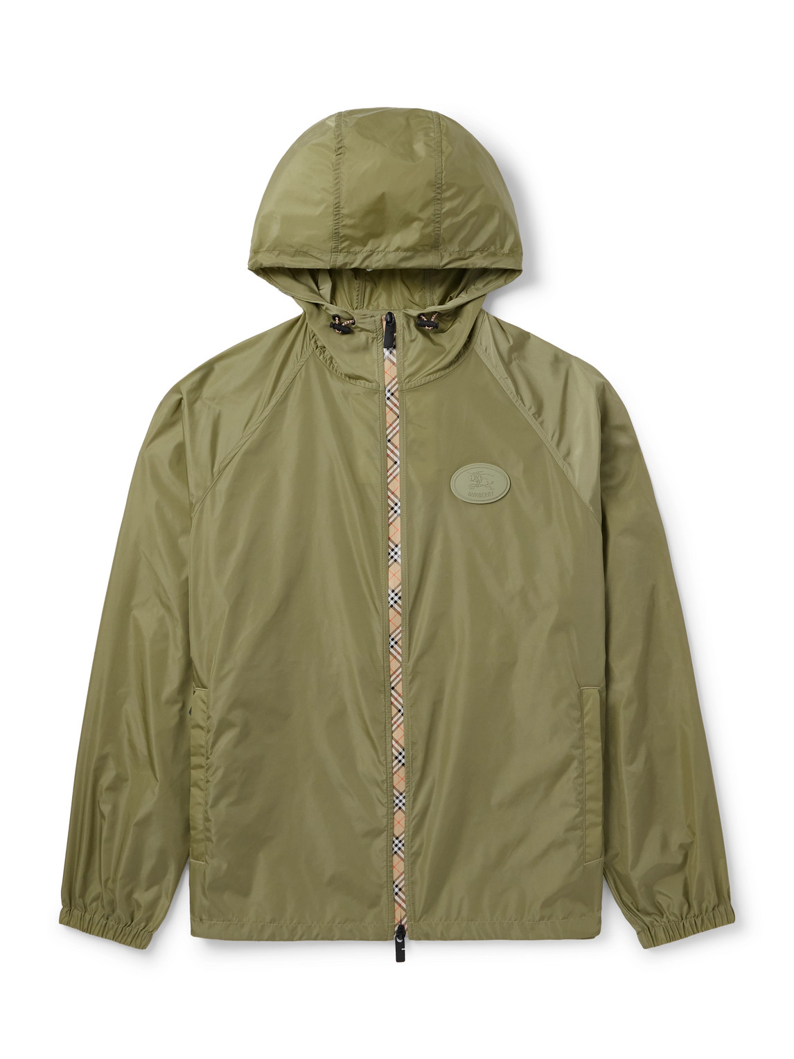 Burberry Nylon Jacket With Ekd Patch In Green